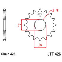 Kit chaine EK CHAIN super-renforcée acier SUZUKI GN 125 1982 - 2001 2