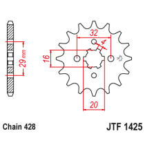 Kit chaine EK CHAIN super-renforcée acier SUZUKI GT 125 1974 - 1981 2