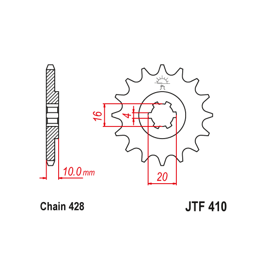 Kit chaine EK CHAIN super-renforcée acier SUZUKI VL 125 INTRUDER 2000 - 2007