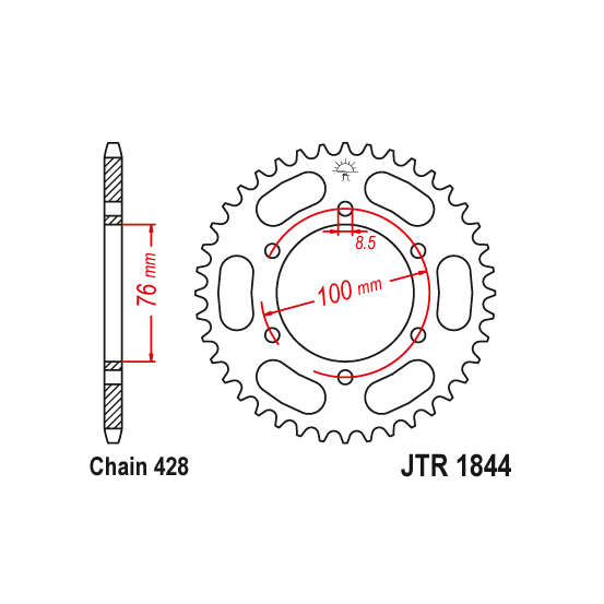 Kit chaine EK CHAIN super-renforcée acier YAMAHA MT-125 2014 - 2019