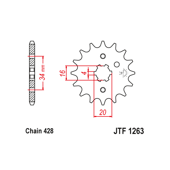 Kit chaine EK CHAIN super-renforcée acier YAMAHA RD 125 1986
