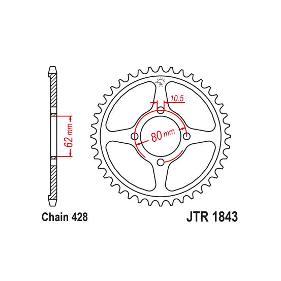 Kit chaine EK CHAIN super-renforcée acier YAMAHA TT-R 125 2002 - 2022