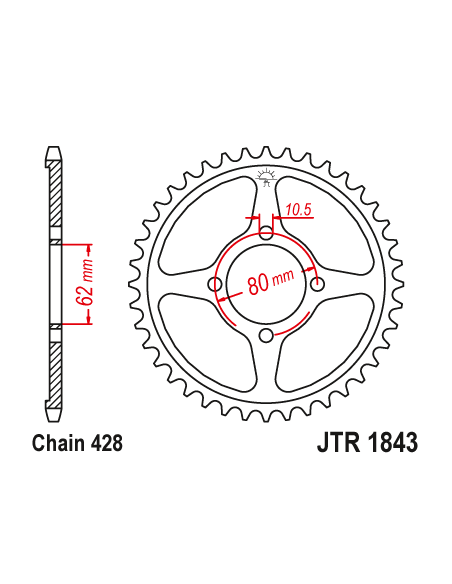 Kit chaine EK CHAIN super-renforcée acier YAMAHA TT-R 125 2002 - 2022