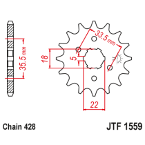 Kit chaine EK CHAIN super-renforcée acier YAMAHA TW 125 1999 - 2001 2