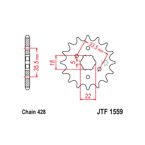 Kit chaine EK CHAIN super-renforcée acier YAMAHA TW 125 1999 - 2001