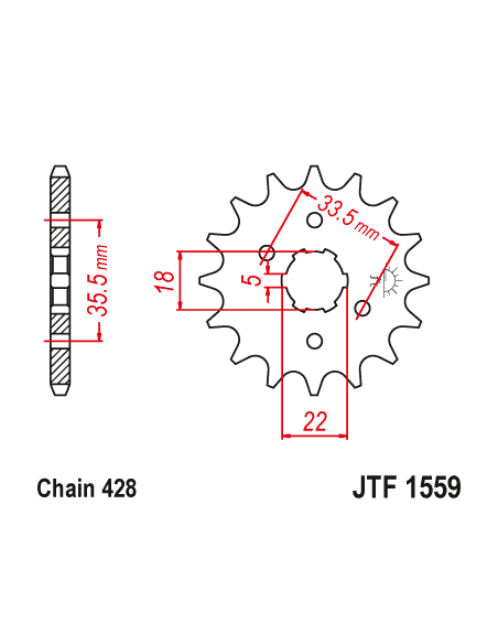 Kit chaine EK CHAIN super-renforcée acier YAMAHA TW 125 1999 - 2001