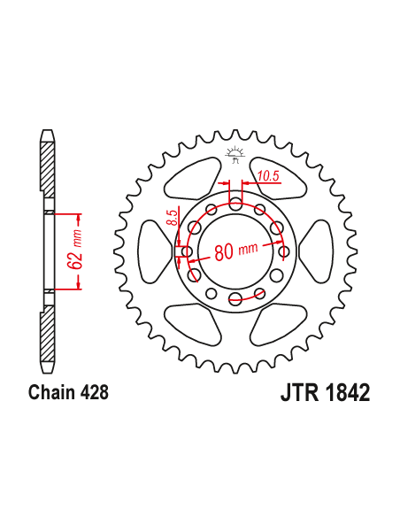Kit chaine EK CHAIN super-renforcée acier YAMAHA TW 125 1999 - 2001