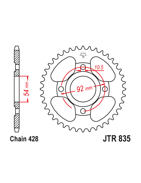 Kit chaine EK CHAIN super-renforcée acier YAMAHA TZR 125 1987 - 1992