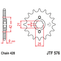 Kit chaine EK CHAIN super-renforcée acier YAMAHA XT 350 1995 - 1998 2