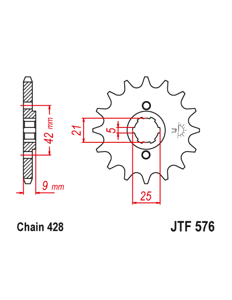 Kit chaine EK CHAIN super-renforcée acier YAMAHA XT 350 1995 - 1998