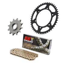Kit chaine EK CHAIN renforcée alu HONDA CR 250 R 1996 - 2005 - CRF 450 R 2002 - 2003