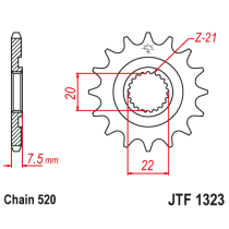 Kit chaine EK CHAIN renforcée alu HONDA CRF 250 R 2004 - 2009 2