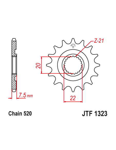 Kit chaine EK CHAIN renforcée alu HONDA CRF 250 R 2004 - 2009