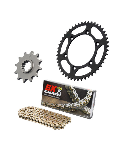 Kit chaine EK CHAIN renforcée alu HONDA CRF 250 R 2011 - 2017
