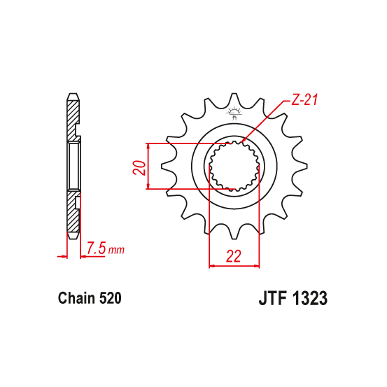Kit chaine EK CHAIN renforcée alu HONDA CRF 250 R 2011 - 2017