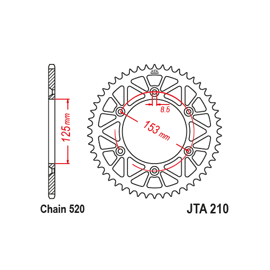 Kit chaine EK CHAIN renforcée alu HONDA CRF 450 R 2009 - 2016