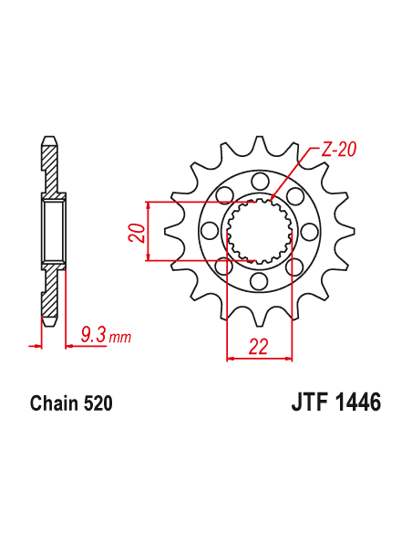 Kit chaine EK CHAIN renforcée alu KAWASAKI KX 250 2019 - 2020 - KX 250 F 2013 - 2018