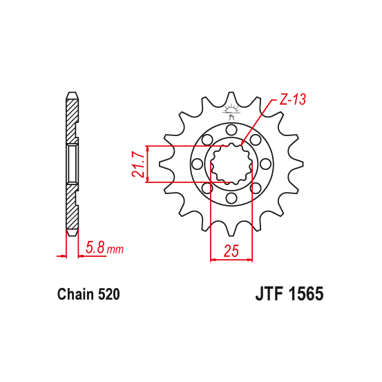 Kit chaine EK CHAIN renforcée alu KAWASAKI KX 450 2019 - 2022 - KX 450 F 2006 - 2018
