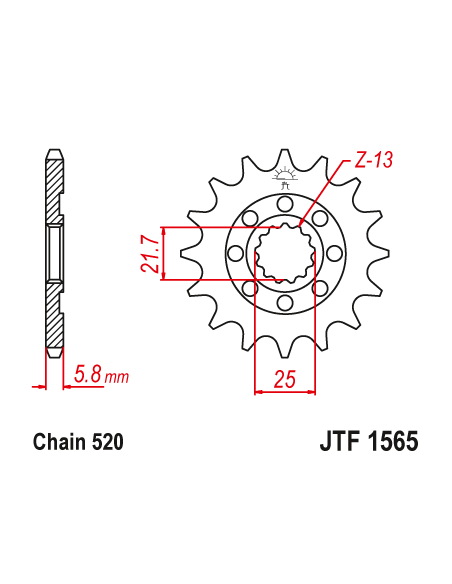 Kit chaine EK CHAIN renforcée alu KAWASAKI KX 450 2019 - 2022 - KX 450 F 2006 - 2018