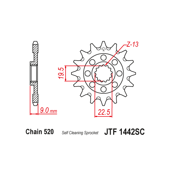 Kit chaine EK CHAIN renforcée alu SUZUKI RM-Z 250 2013 - 2019