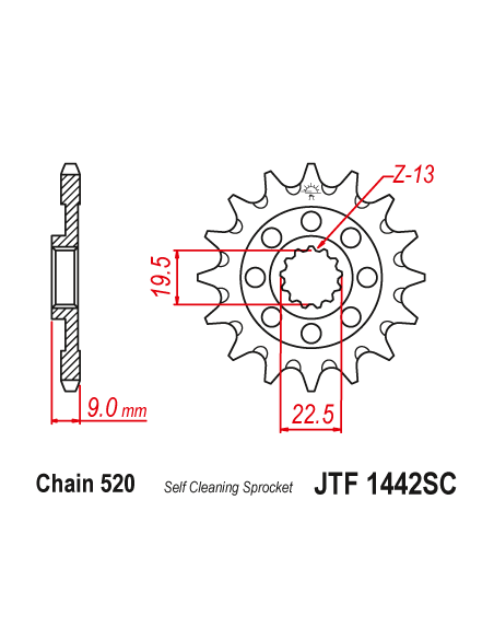 Kit chaine EK CHAIN renforcée alu SUZUKI RM-Z 250 2013 - 2019