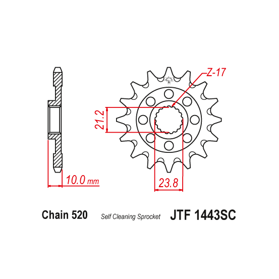 Kit chaine EK CHAIN renforcée alu SUZUKI RM-Z 450 2013 - 2019