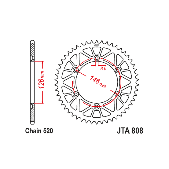 Kit chaine EK CHAIN renforcée alu SUZUKI RM-Z 450 2013 - 2019