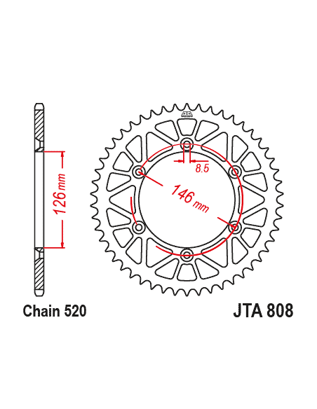 Kit chaine EK CHAIN renforcée alu SUZUKI RM-Z 450 2013 - 2019