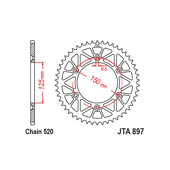 Kit chaine EK CHAIN racing alu HUSABERG FE - FX | HUSQVARNA FE | KTM EXC-F - EXC - EXC RACING