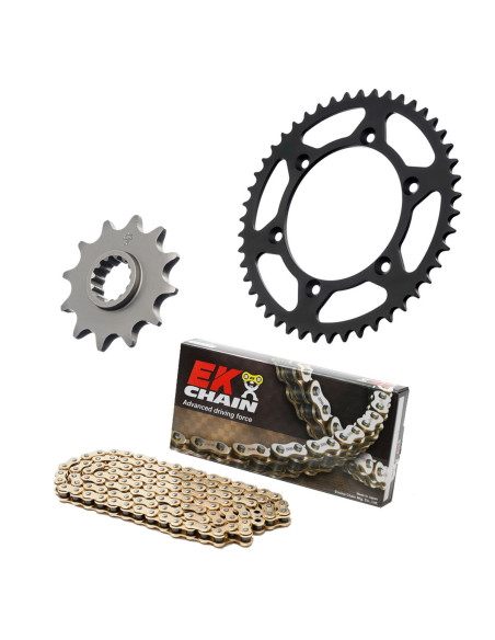 Kit chaine EK CHAIN racing alu HUSQVARNA TE 125 - TE 250 - TE 300 - TX 125 | KTM 125 EXC - XC-W - 250 EXC - 300 EXC - EXC-E