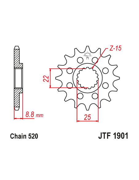 Kit chaine EK CHAIN racing alu HUSQVARNA TE 125 - TE 250 - TE 300 - TX 125 | KTM 125 EXC - XC-W - 250 EXC - 300 EXC - EXC-E