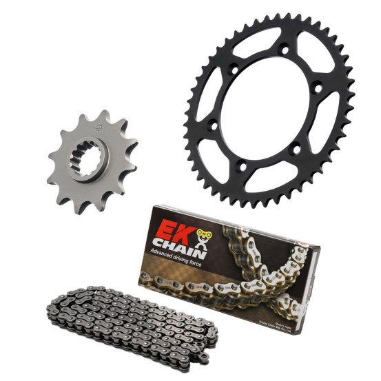 Kit chaine EK CHAIN renforcée alu BETA RR 350 4T 2020 - 2022 - RR 350 4T ENDURO 2015 - 2019