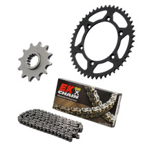 Kit chaine EK CHAIN renforcée alu KAWASAKI KDX 200 1995 - 2006