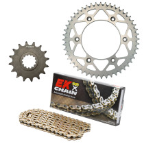 Kit chaine EK CHAIN renforcée alu FANTIC XE 125 2021 - 2022 - XX 125 2021 - 2022 | YAMAHA YZ 125 2005 - 2021