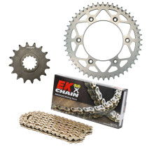 Kit chaine EK CHAIN renforcée alu HUSQVARNA FC 250 2017 - 2021 | KTM 250 SX-F 2017 - 2022