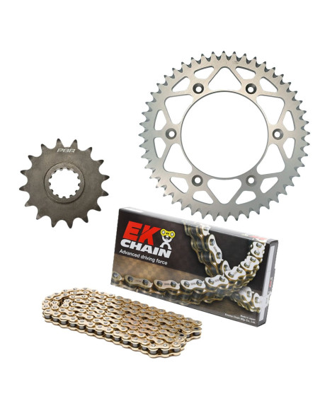 Kit chaine EK CHAIN renforcée alu HUSQVARNA FC 250 2017 - 2021 | KTM 250 SX-F 2017 - 2022