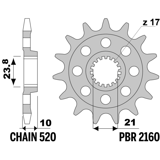 Kit chaine EK CHAIN renforcée alu SUZUKI RM-Z 450 2013 - 2019