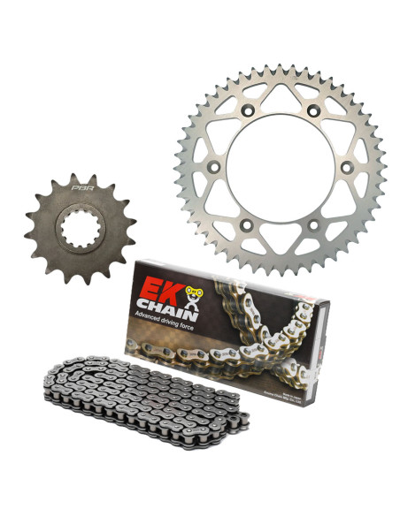 Kit chaine EK CHAIN super-renforcée alu KTM RC 390 2022 - 2024