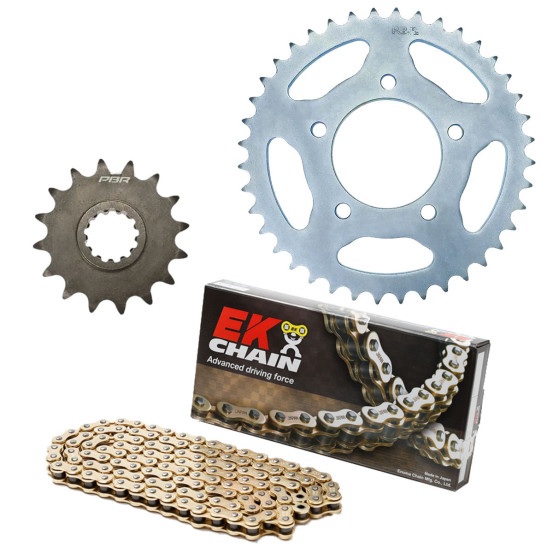 Kit chaine EK CHAIN super-renforcée acier TRIUMPH TRIDENT 660 2021 - 2024