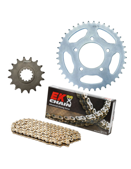 Kit chaine EK CHAIN super-renforcée acier TRIUMPH TRIDENT 660 2021 - 2024