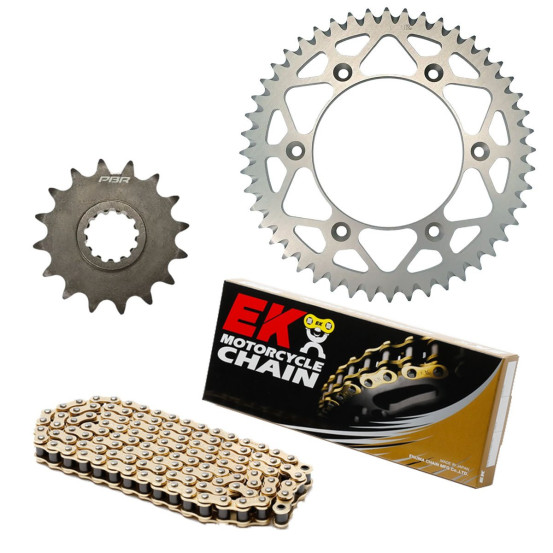 Kit chaine EK CHAIN racing alu SUZUKI RM 85 2002 - 2022