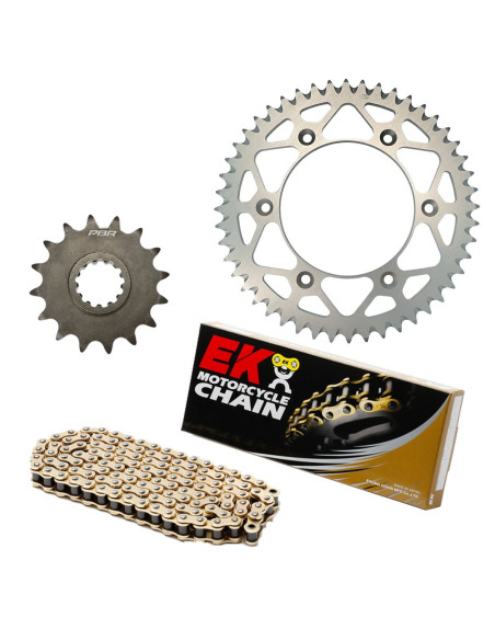 Kit chaine EK CHAIN racing alu YAMAHA YZ 85 2002 - 2012
