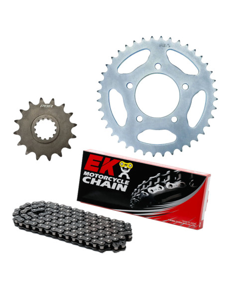 Kit chaine EK CHAIN standard acier BETA RR 50 ENDURO 2021 - 2025 - RR 50 MOTARD 2025