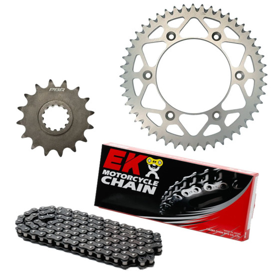 Kit chaine EK CHAIN standard alu BETA RR 50 ENDURO 2018 - 2020 - RR 50 MOTARD 2018 - 2024