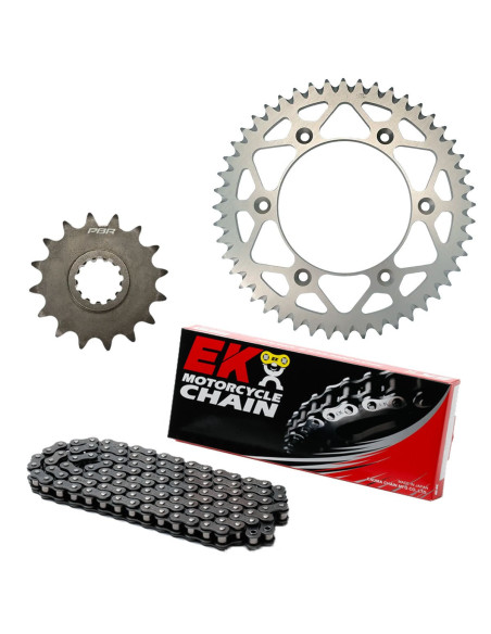 Kit chaine EK CHAIN standard alu BETA RR 50 ENDURO 2018 - 2020 - RR 50 MOTARD 2018 - 2024