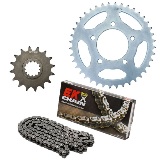 Kit chaine EK CHAIN renforcée acier BMW F 750 GS - F 850 GS - F 850 GS ADVENTURE - F 900 GS - F 900 R - F 900 XR
