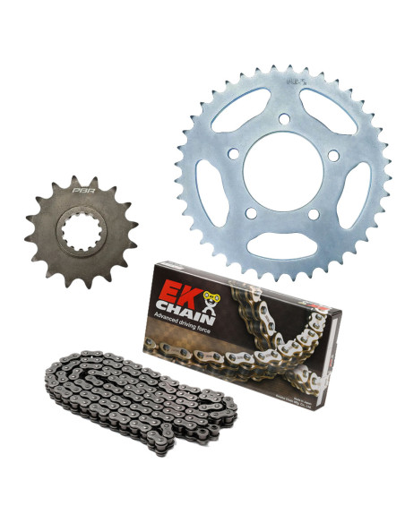 Kit chaine EK CHAIN renforcée acier BMW F 750 GS - F 850 GS - F 850 GS ADVENTURE - F 900 GS - F 900 R - F 900 XR