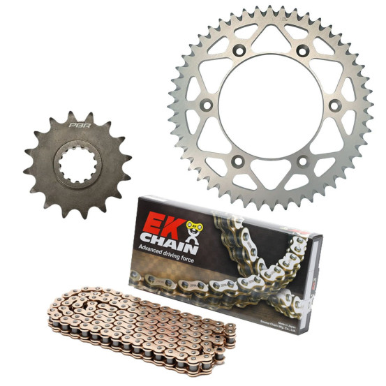 Kit chaine EK CHAIN renforcée alu KTM 300 EXC 2006 - 2022 - 300 EXC-E 2007 - 2011