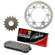 Kit chaine EK CHAIN super-renforcée alu HUSQVARNA TC 85 2014 - 2023 | KTM 105 SX 2004 - 2006