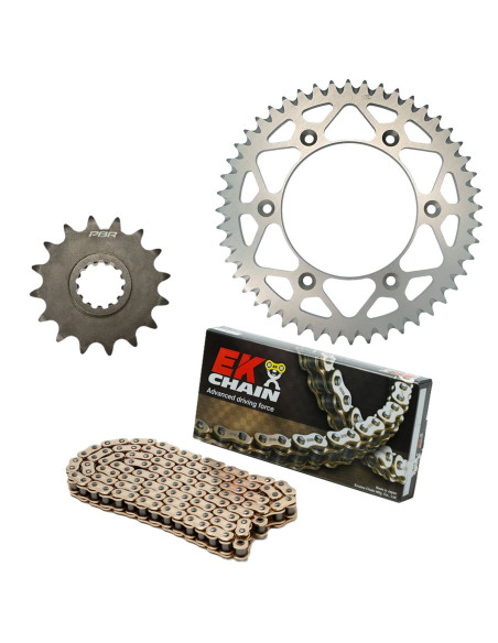 Kit chaine EK CHAIN super-renforcée alu HUSABERG FE 570 2009 - 2012